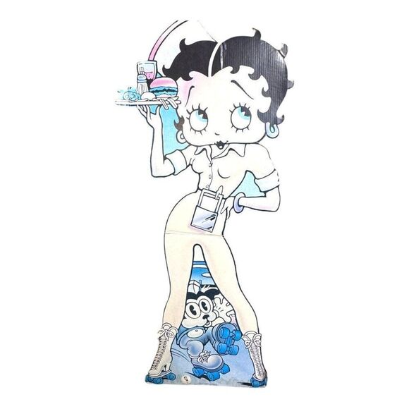 Betty Boop Life Size 5ft Tall Retro Diner Waitress Skates Display Stand Up READ